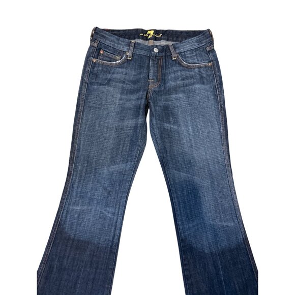 7 for All Mankind Women's "A" Pocket Low Rise Flared Jeans Size 29 Two Toned - Picture 5 of 12